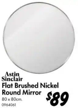 Bunnings Astin Sinclair Flat Brushed Nickel Round Mirror offer