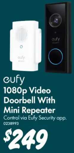 Bunnings 1080p Video Doorbell With Mini Repeater offer