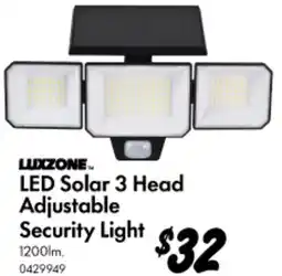 Bunnings LED Solar 3 Head Adjustable Security Light offer