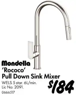 Bunnings Mondella 'Rococo' Pull Down Sink Mixer offer