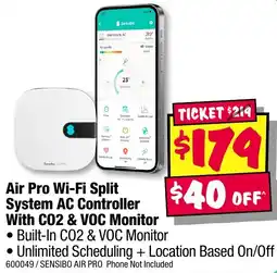 JB Hi-Fi Air Pro Wi-Fi Split System AC Controller With CO2 & VOC Monitor offer
