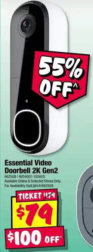 JB Hi-Fi Essential Video Doorbell 2K Gen2 offer