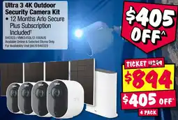 JB Hi-Fi Ultra 3 4k outdoor security camera kit offer