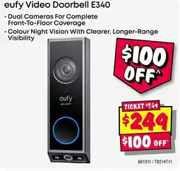 JB Hi-Fi eufy Video Doorbell E340 offer