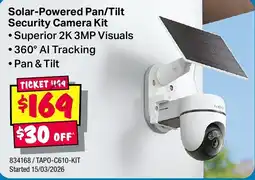 JB Hi-Fi Solar-Powered Pan/Tilt Security Camera Kit offer