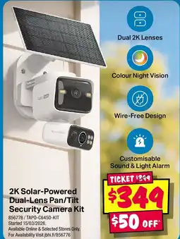 JB Hi-Fi 2K Solar-Powered Dual-Lens Pan/Tilt Security Camera Kit offer