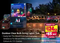 JB Hi-Fi Outdoor Clear Bulb String Lights 15m offer