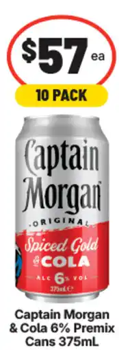 IGA Liquor Captain Morgan & Cola 6% Premix Cans offer