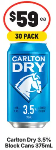 IGA Liquor Carlton Dry 3.5% Block Cans offer