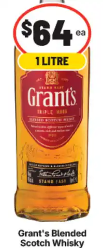 IGA Liquor Grant's Blended Scotch Whisky offer