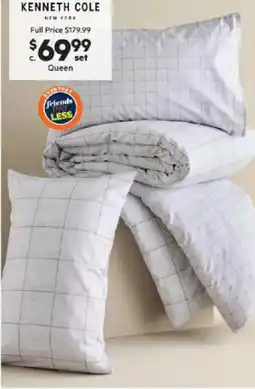 Harris Scarfe KENNETH COLE Holden Grid Cotton Quilt Cover Set QB offer