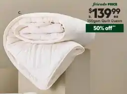 Harris Scarfe 500gsm Australian Washable Wool Quilt QB offer