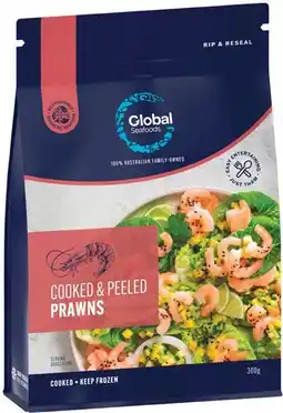 IGA Global Seafoods Cooked & Peeled Prawns offer