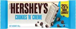 IGA Hershey’s Cookies & Cream Bar 40g or Reese’s Chocolate 39‑42g Selected Varieties offer