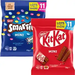 IGA Nestlé KitKat, Smarties or Milkybar Fun Size 11 Pack Selected Varieties offer