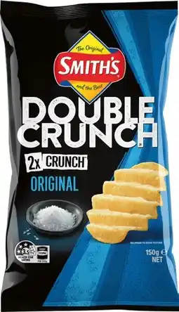IGA Smith’s Double Crunch Chips 150g or Twisties Churros Cinnamon Sugar 120g Selected Varieties offer