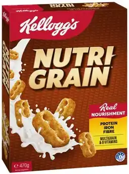 IGA Kellogg’s Cereal Nutri‑Grain 470g, Special K Original 500g or Crispix Honey 460g offer