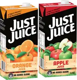 IGA Just Juice Orange or Apple Long Life Juice 1 Litre offer