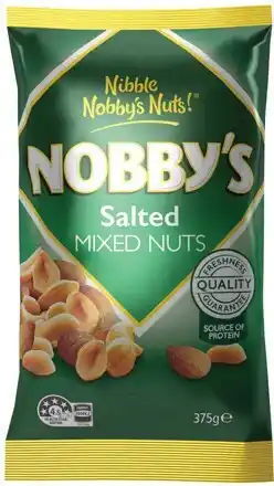 IGA Nobby’s Salted Mixed Nuts 375g or Snack Mix 275g offer
