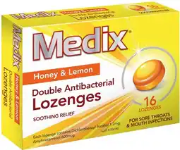 IGA Medix Honey & Lemon Double Antibacterial Lozenges offer