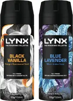 IGA Lynx Fine Fragrance Collection Premium Body Spray Selected Varieties offer