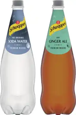 IGA Schweppes Mixers, Natural Mineral Water or Soft Drink 1.1 Litre Selected Varieties offer