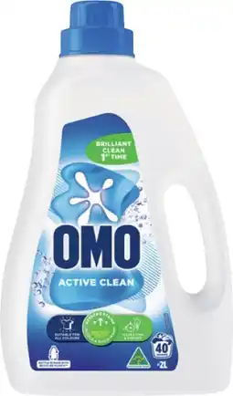 IGA OMO Laundry Liquid 2 Litre or Powder 2kg Selected Varieties offer