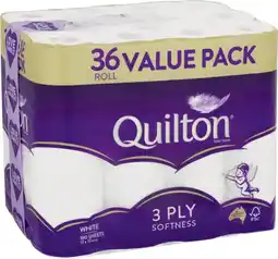 IGA Quilton Toilet Tissue 3 Ply 36 Roll Value Pack offer