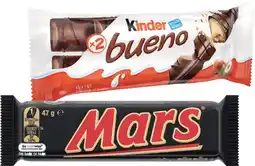 IGA Mars Medium Bars 44‑50g, Kinder Bueno 39‑43g or M&M’s 35‑49g Selected Varieties offer