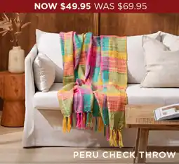 Bed Bath N' Table Peru check throw offer