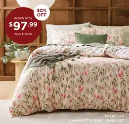 Bed Bath N' Table Grevillea flannelette quilt cover set offer