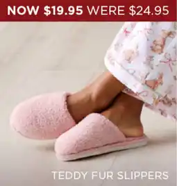 Bed Bath N' Table Teddy fur slippers offer