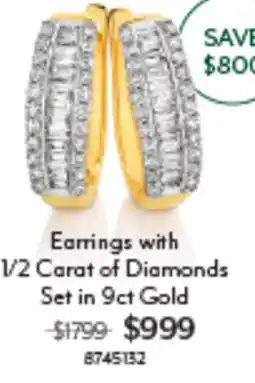 Angus & Coote Earrings with 1 2 Carat of Diamonds offer