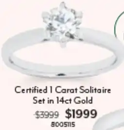 Angus & Coote Certified 1 Carat Solitaire offer