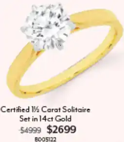 Angus & Coote Certified 1½ Carat Solitaire offer