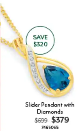 Angus & Coote Slider Pendant with Diamonds offer