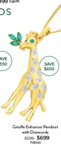 Angus & Coote Giraffe Enhancer Pendant with Diamonds offer