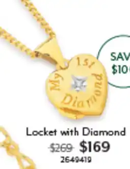 Angus & Coote Locket with Diamond offer