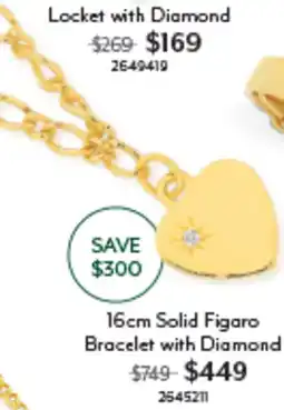 Angus & Coote Solid Figaro Bracelet with Diamond offer