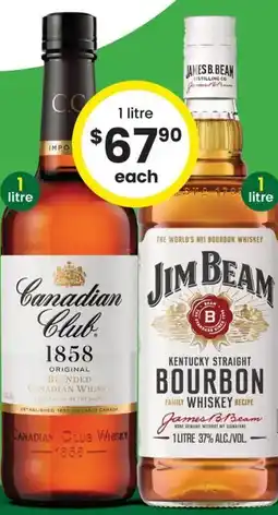 The Bottle O Canadian club whisky 1858 jim beam offer