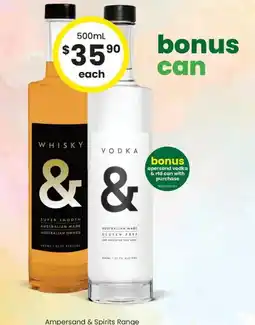 The Bottle O Ampersand & Spirits Range offer