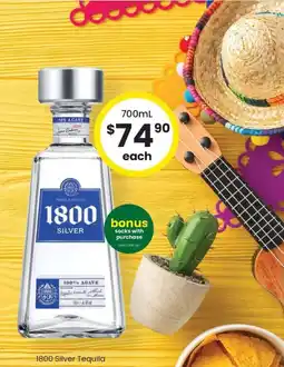 The Bottle O 1800 Silver Tequila offer