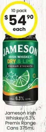 The Bottle O Jameson Irish Whiskey 6.3% Premix Range Cans offer