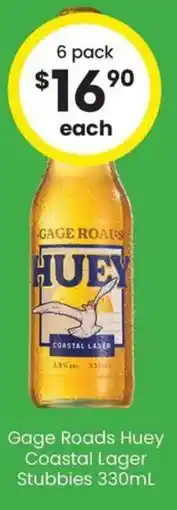 The Bottle O Gage Roads Huey Coastal Lager Stubbies offer