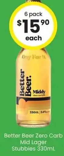 The Bottle O Better Beer Zero Carb Mid Lager Stubbies offer