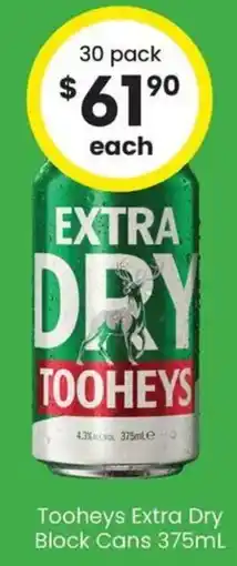 The Bottle O Tooheys Extra Dry Block Cans offer