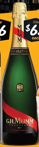 Cellarbrations Mumm Cordon Bourbon Whisky offer