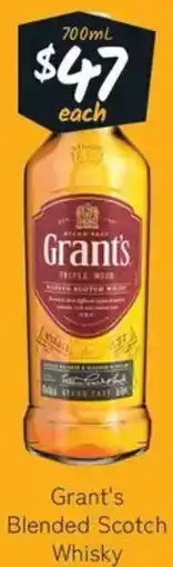 Cellarbrations Grant's Blended Scotch Whisky offer