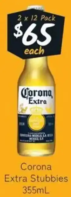 Cellarbrations Corona Extra Stubbies offer
