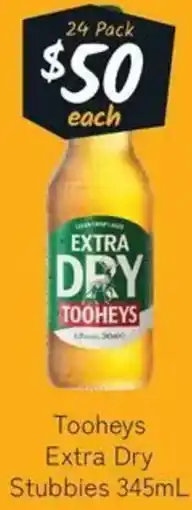 Cellarbrations Tooheys Extra Dry Stubbies offer